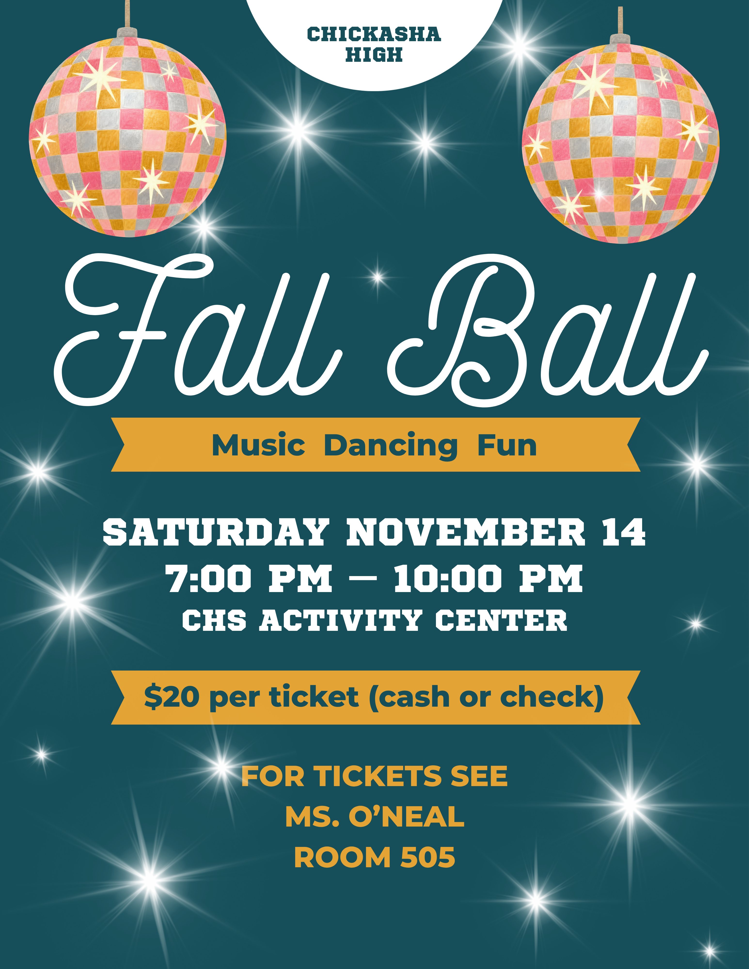 The CHS Fall Ball is Saturday, November 14th