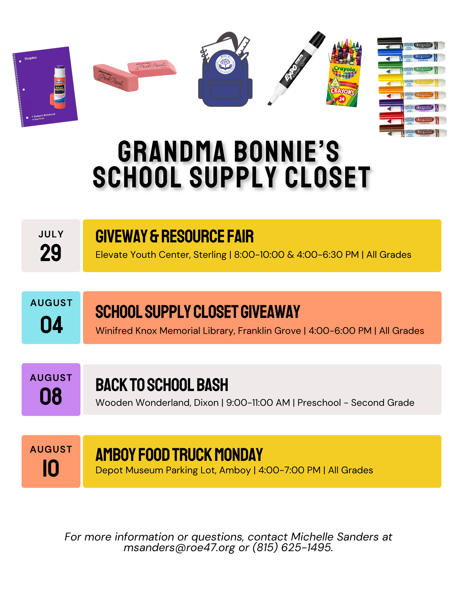 School Supply Giveaway & Resource Fair