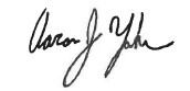 A handwritten signature in cursive reads 'Aaron J. Yohn'.