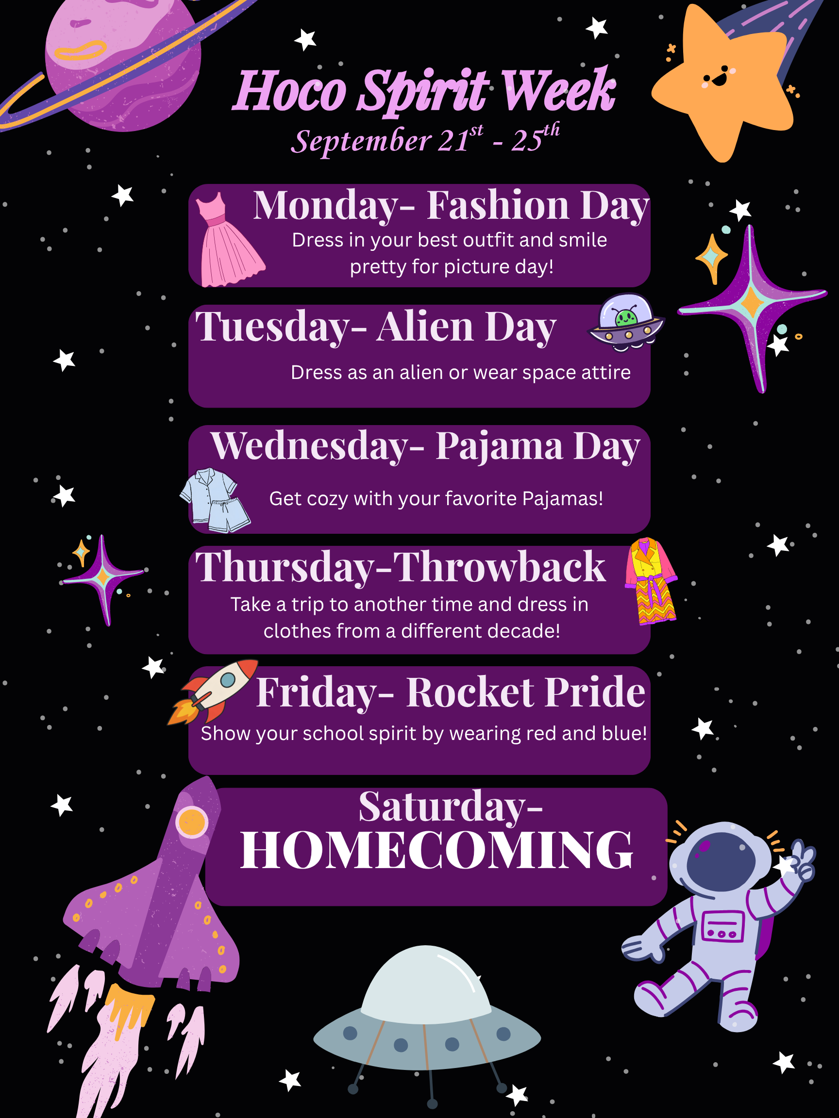 Homecoming Spirit Week!