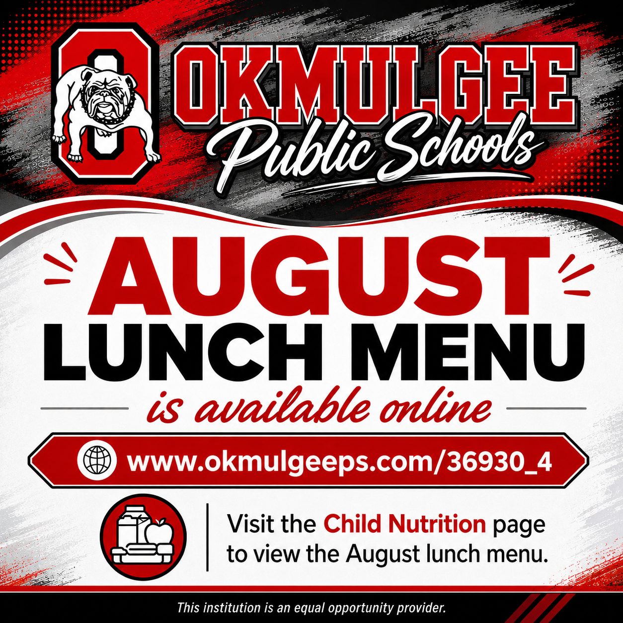 August Lunch Menu 