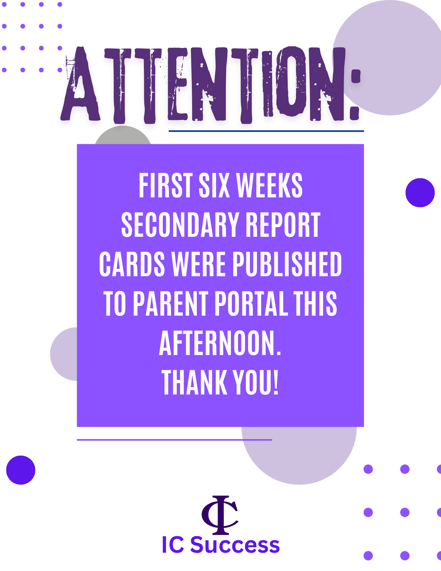 Secondary Report Cards