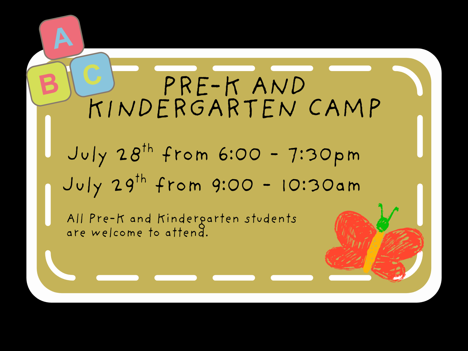 Copy of Pre-K and Kindergarten Camp