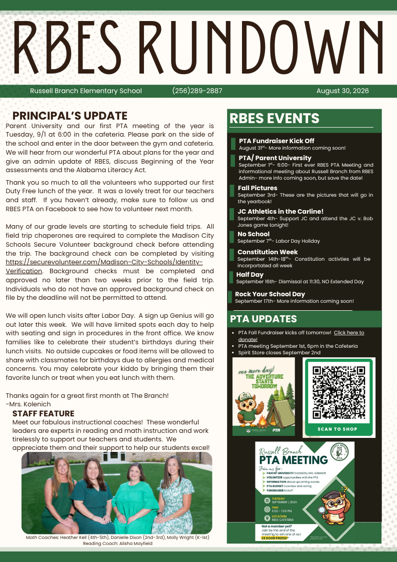 RBES Rundown- 8/30