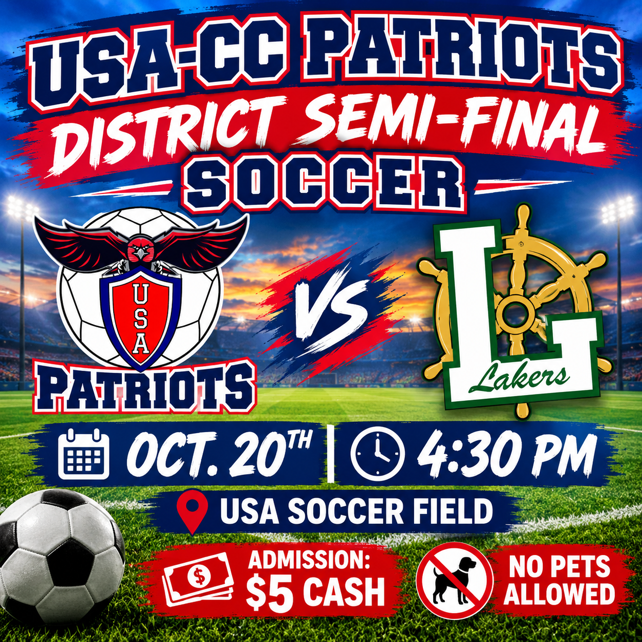 Soccer District Semi-Final Game at USA