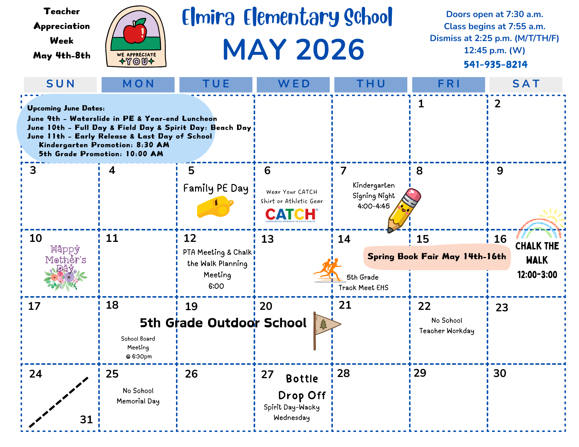 May Calendar and Newsletter