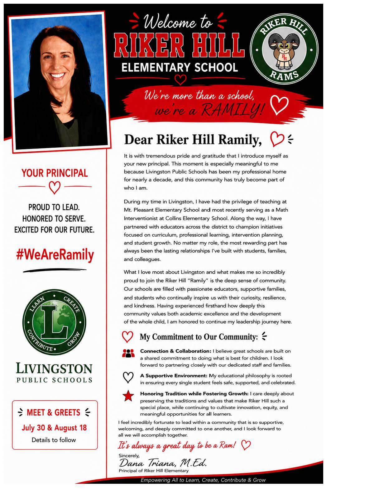 Principal's Welcome Letter
