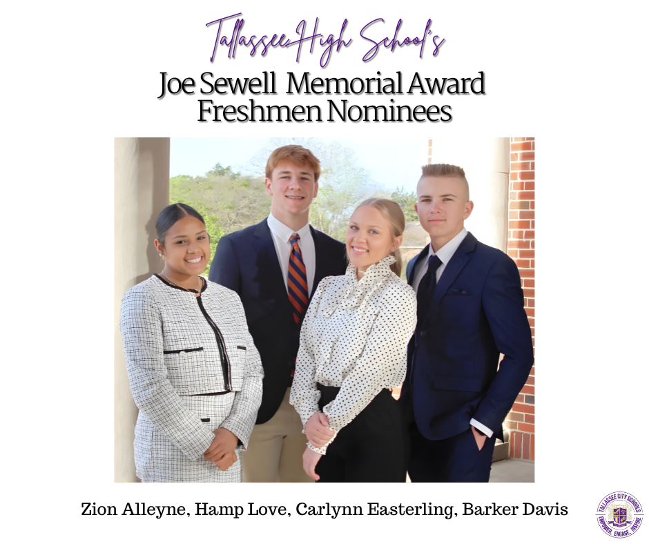 Four freshmen nominees for the Joe Sewell Memorial Award at Tallahassee High School 
