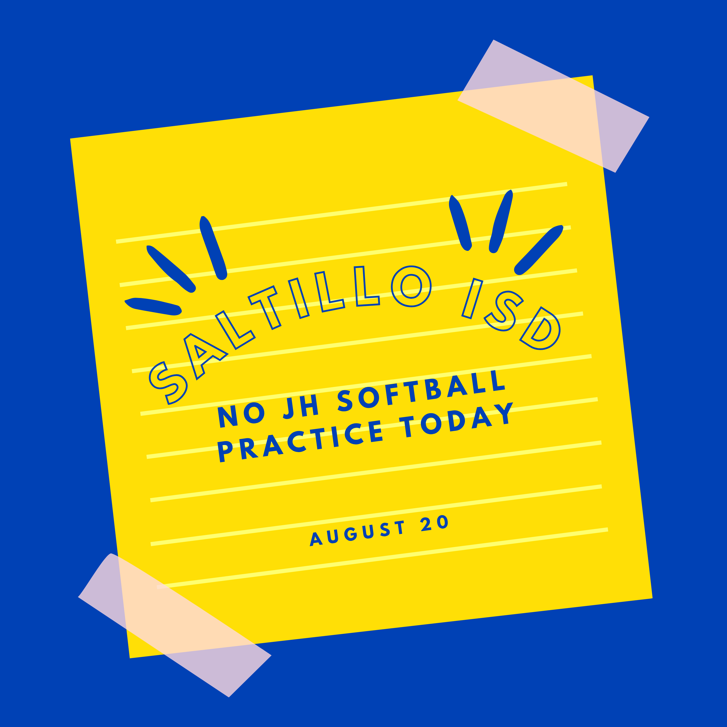 JH Softball Practice Cancelled