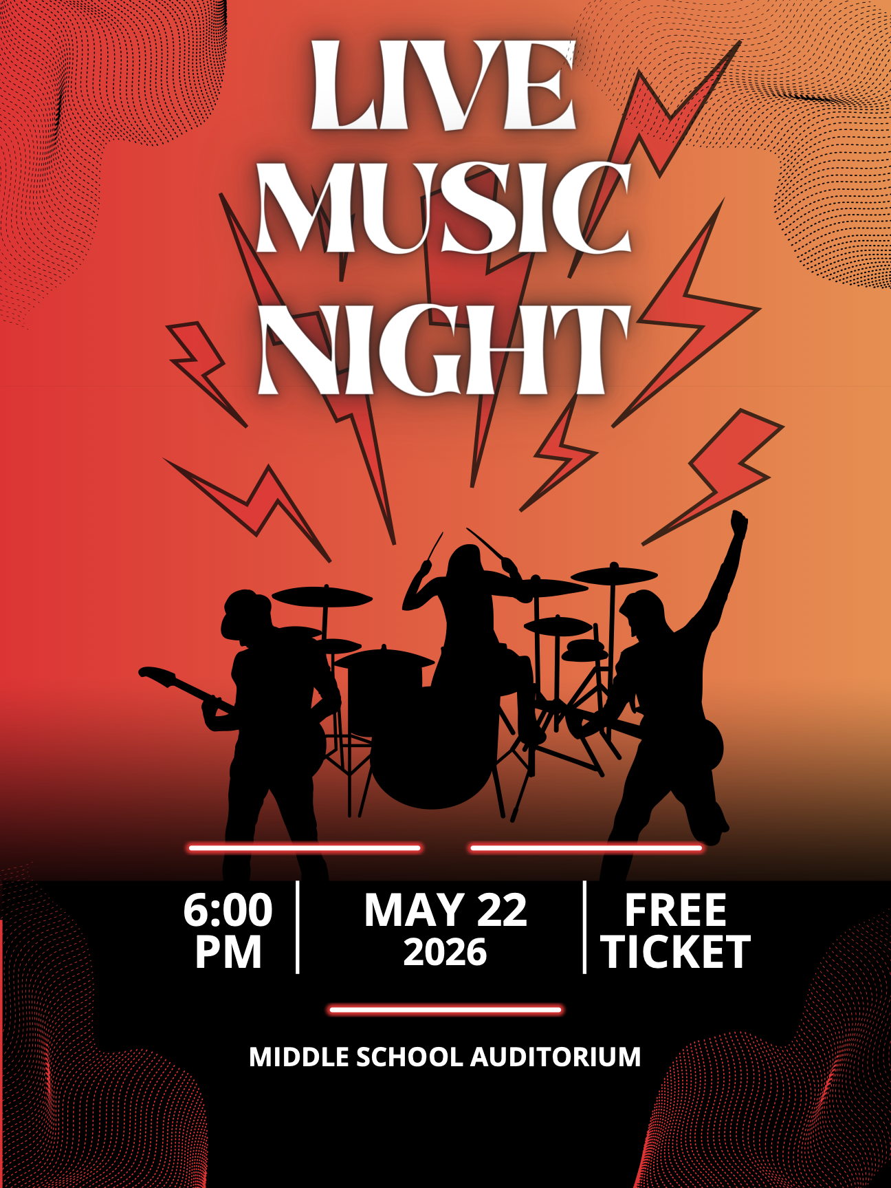 Live Music Night, May 22, 6pm, WMS Auditorium
