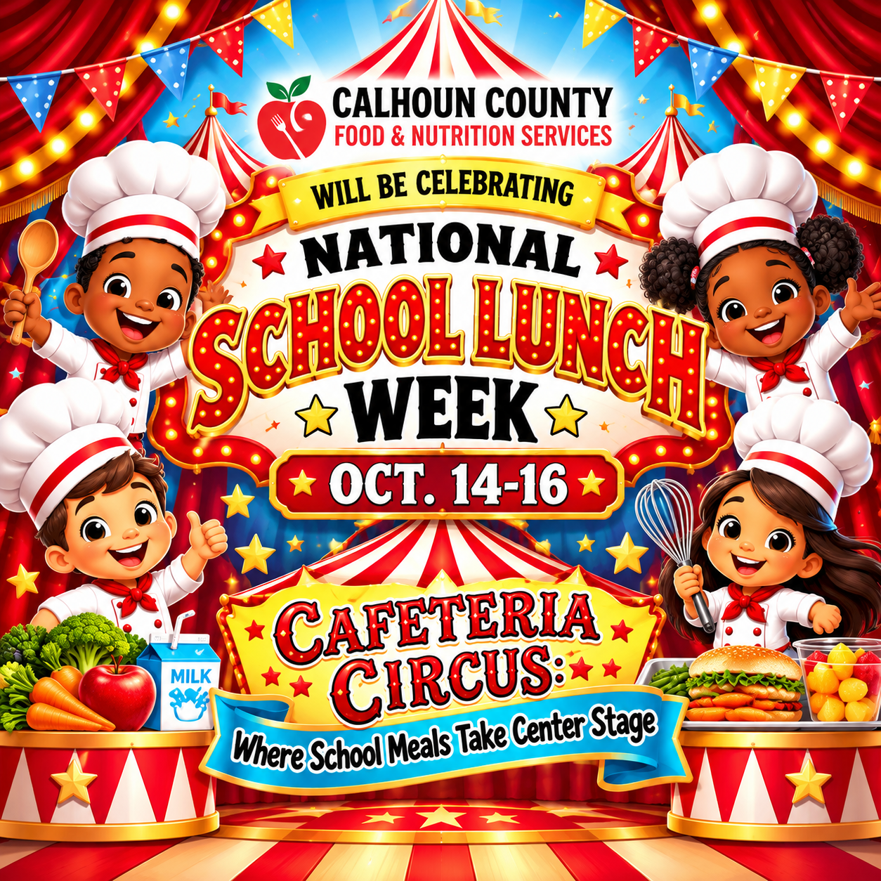 🍎 Bon Appétit! We’re celebrating National School Lunch Week! 🍕