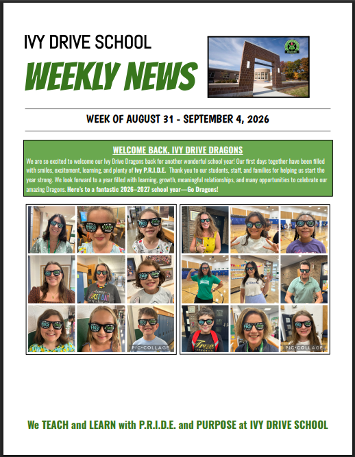 Ivy Drive Weekly News - An Amazing Start to the School Year 