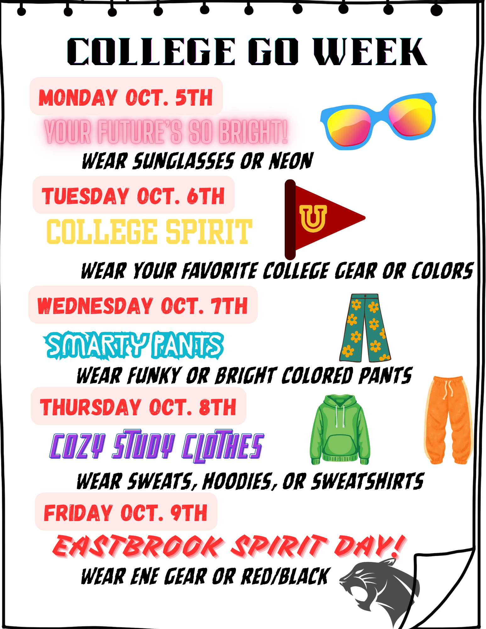 COLLEGE  GO WEEK DRESS UP!