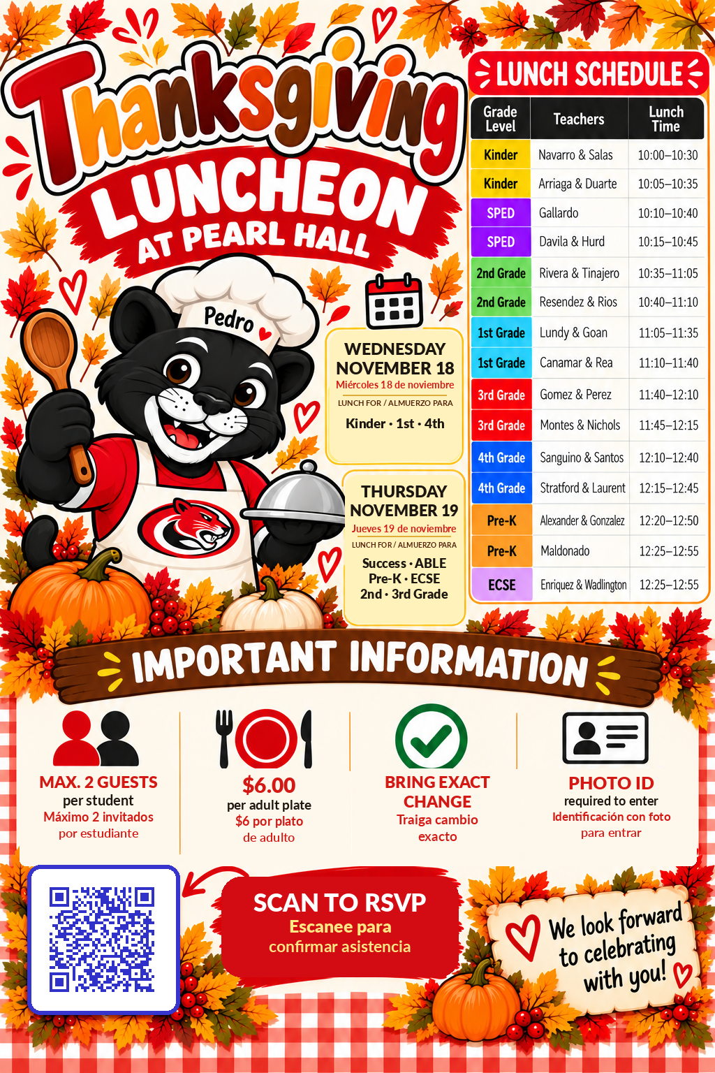 🦃🍂 Thanksgiving Luncheon | November 18 & 19 🐾