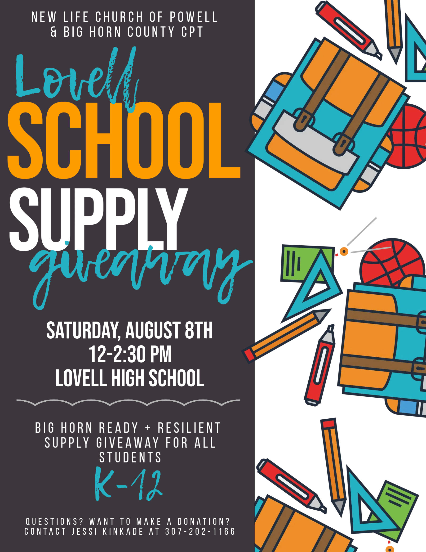 School Supply Giveaway Aug. 8th 