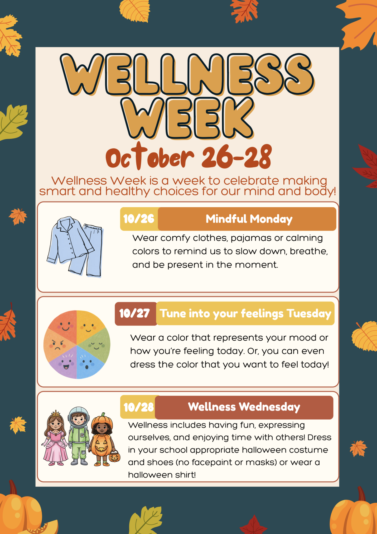 Wellness Week is NEXT WEEK, October 26-28th!