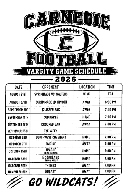 2026 Varsity & JH Football Schedules