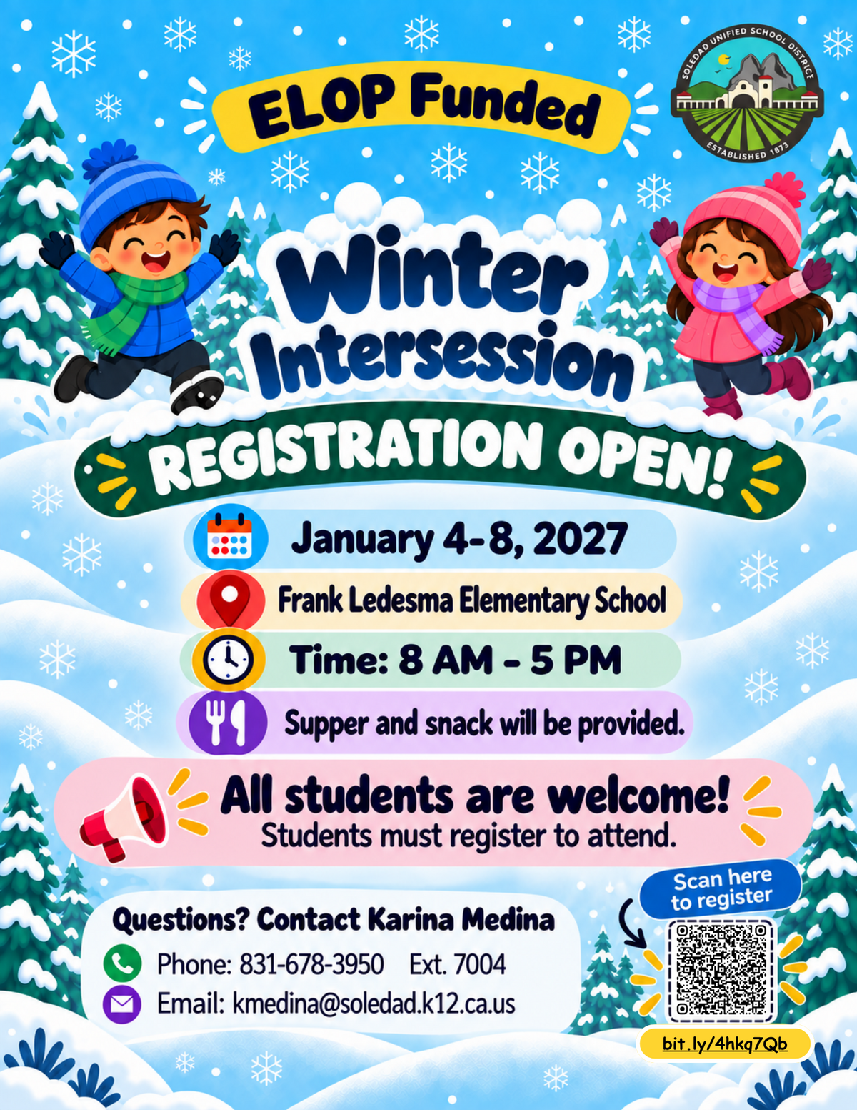 ❄️ Winter Intersession Registration is NOW OPEN! ❄️