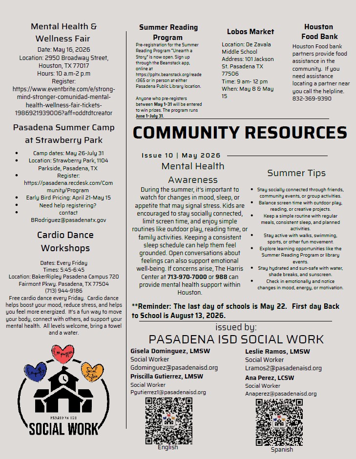 Community Resources - May
