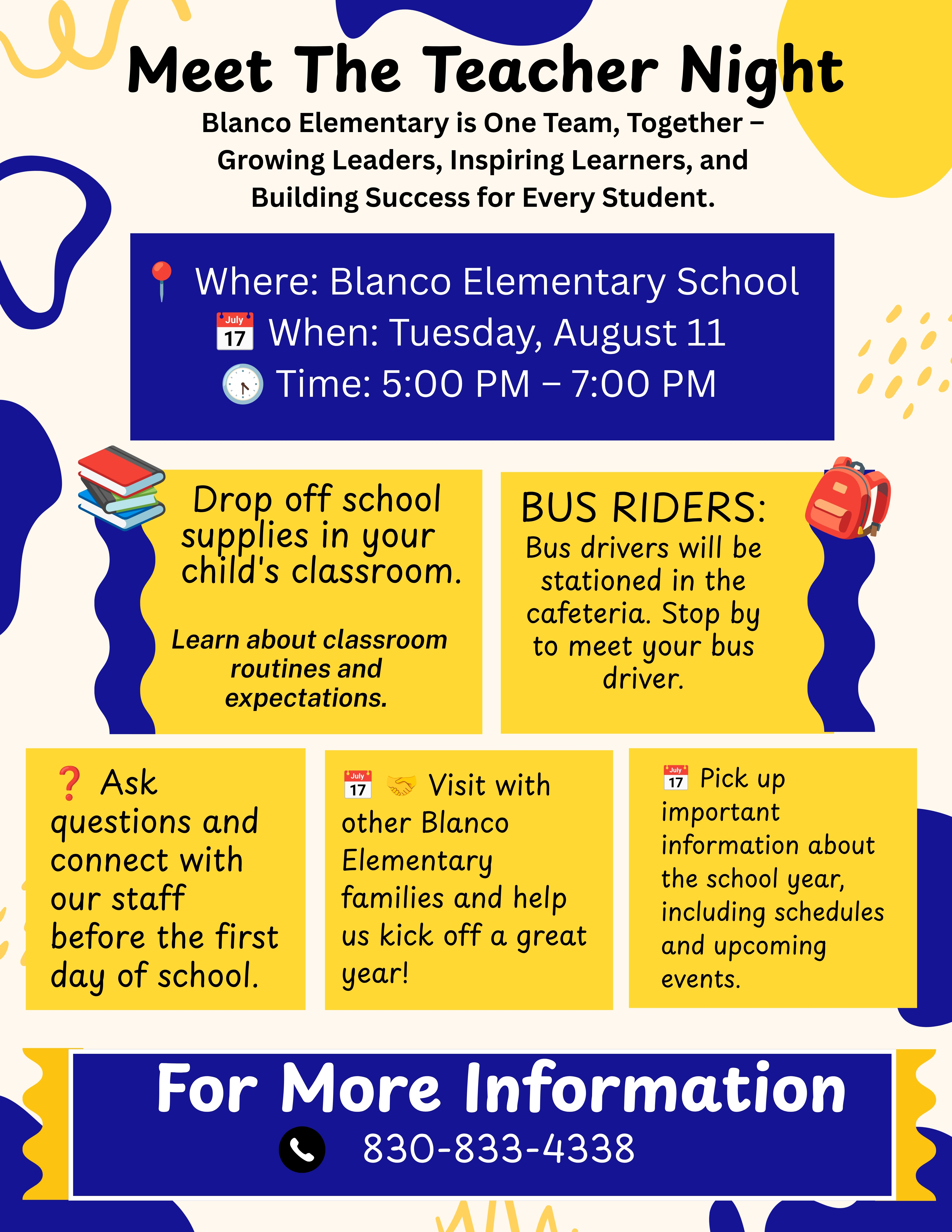 BISD Upcoming Events - Mark your calendars!