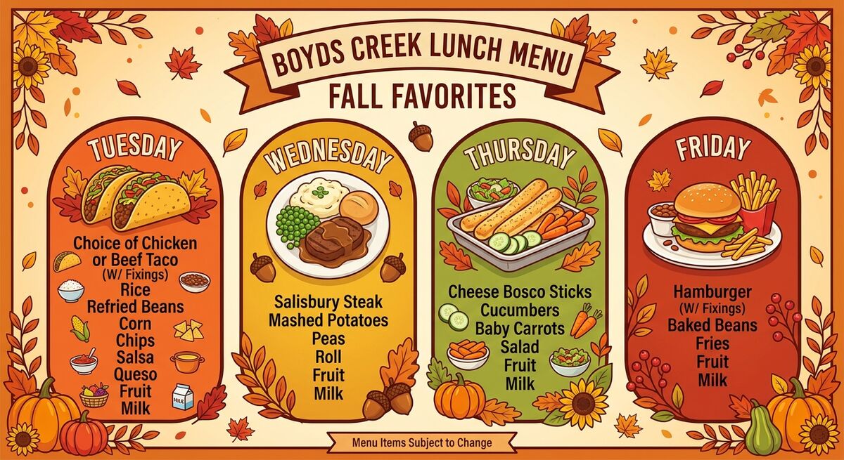 Lunch Menu 9/22-9/25