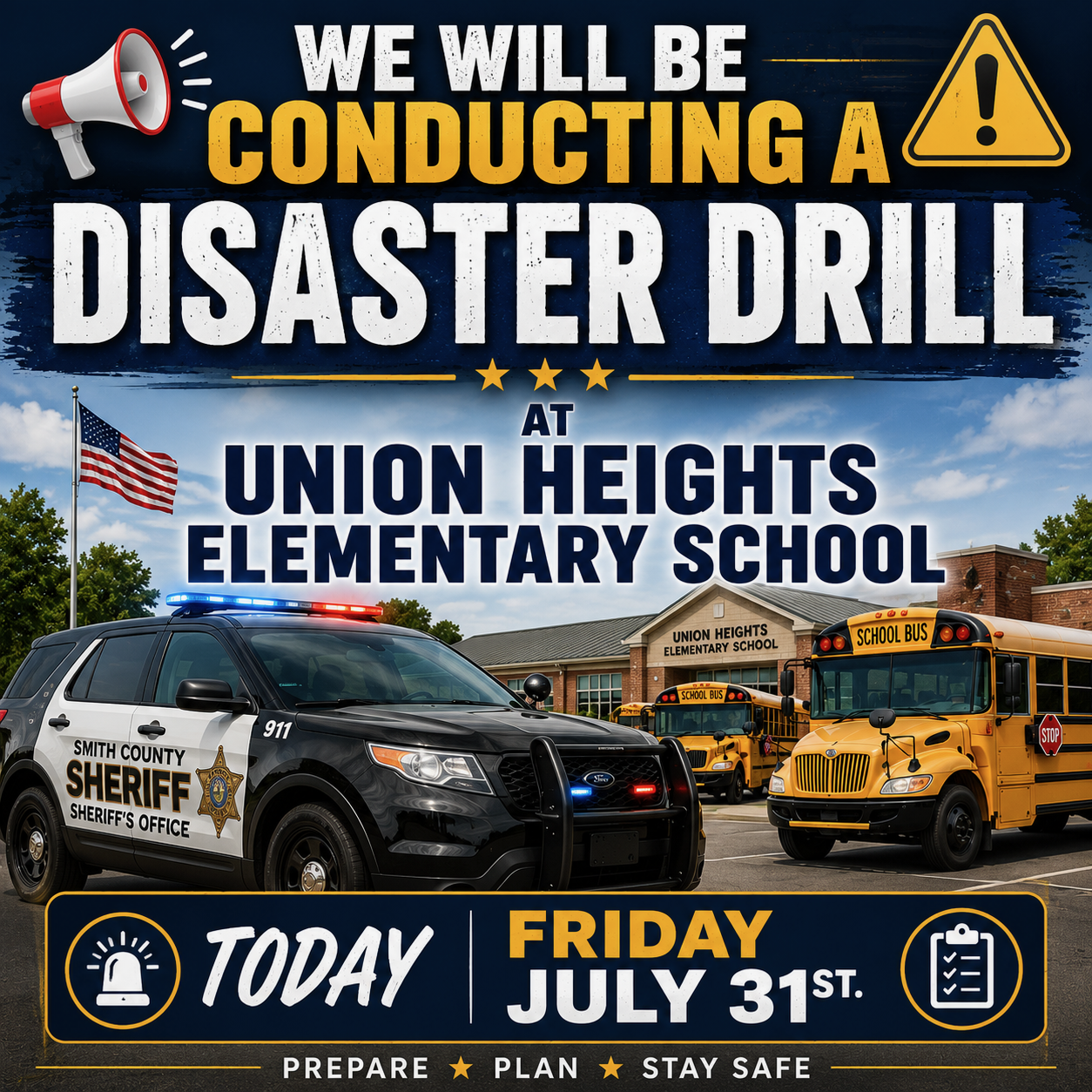 📢 Disaster Drill Today at Union Heights Elementary School
