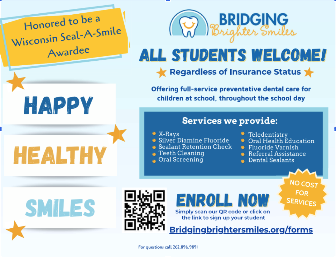 Bridging Brighter Smiles offers preventative dental care for students, with services including X-rays, fluoride varnish, and oral screenings.