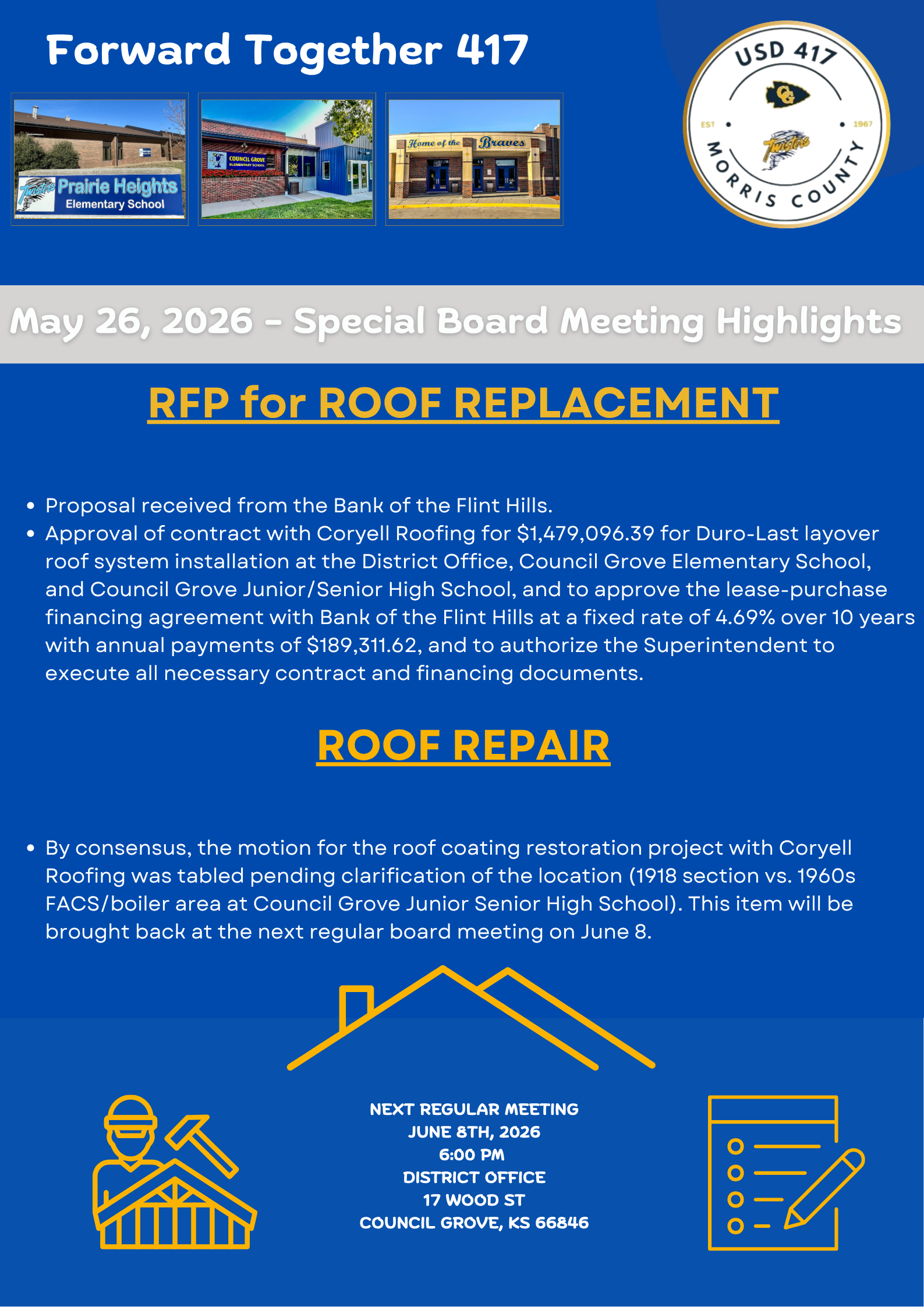 May 26 Special BOE Meeting Highlights