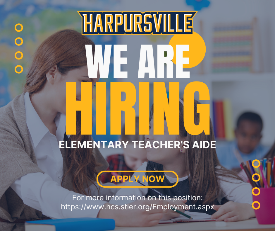 We're Hiring - Elementary Teacher's Aide