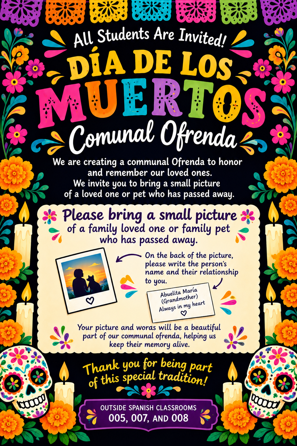 Honoring Loved Ones: Davies Día de los Muertos Comunal Ofrenda