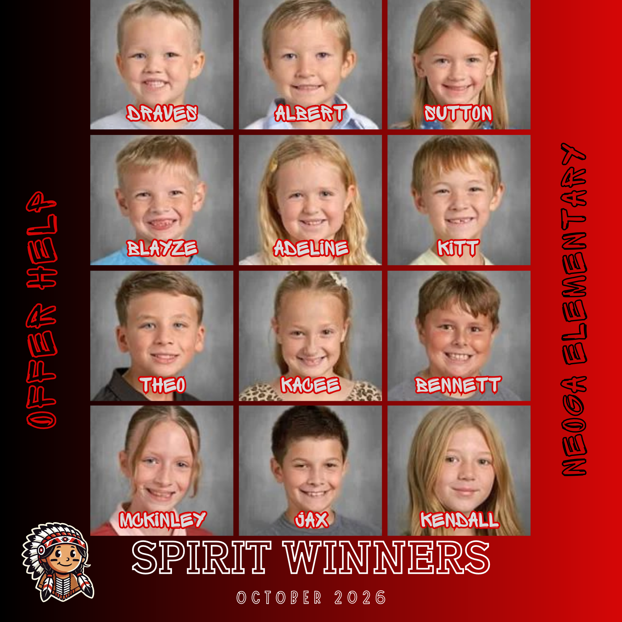 🎉 Congratulations to our Neoga Elementary Spirit Award Winners!