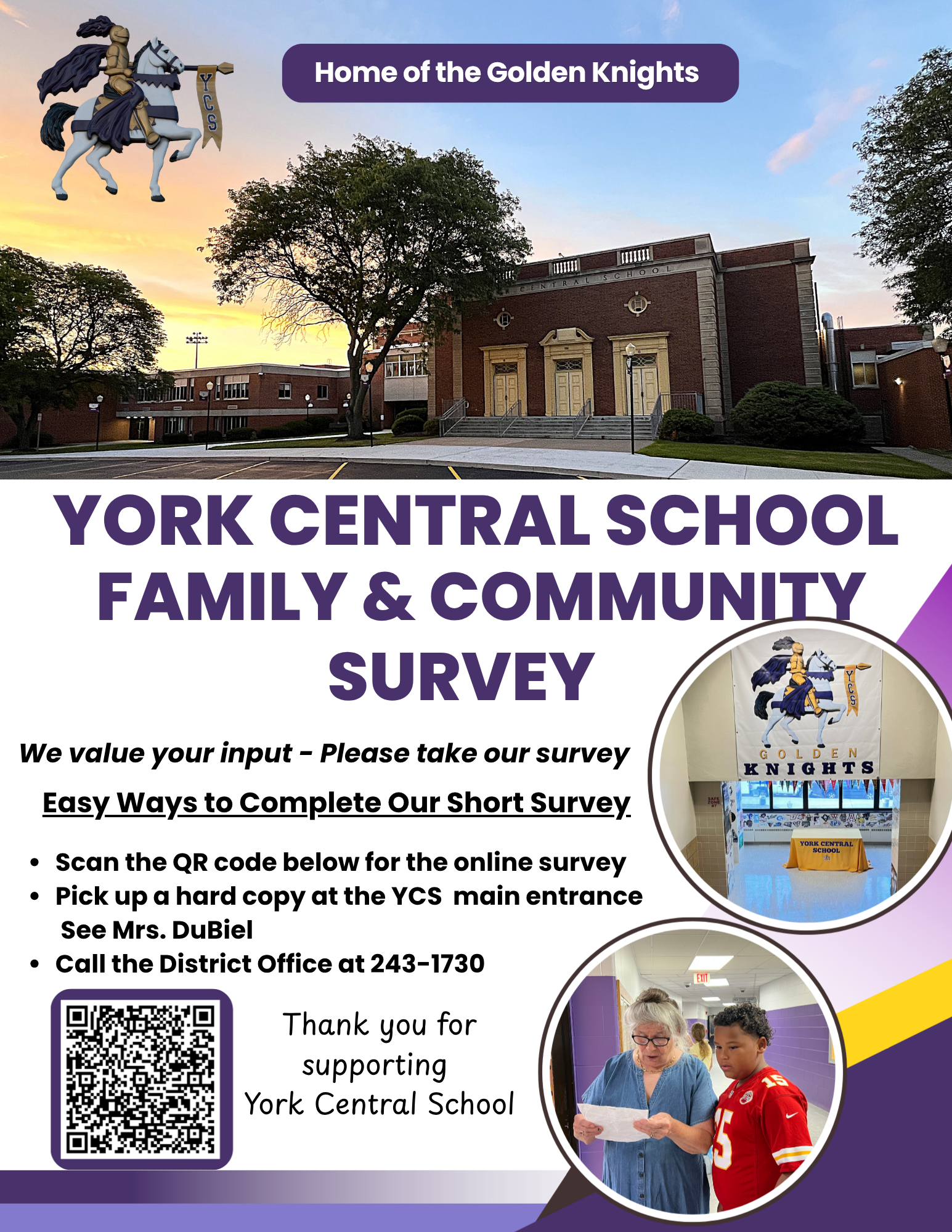 We Want To Hear From You - Please Complete This Brief Family & Community Survey