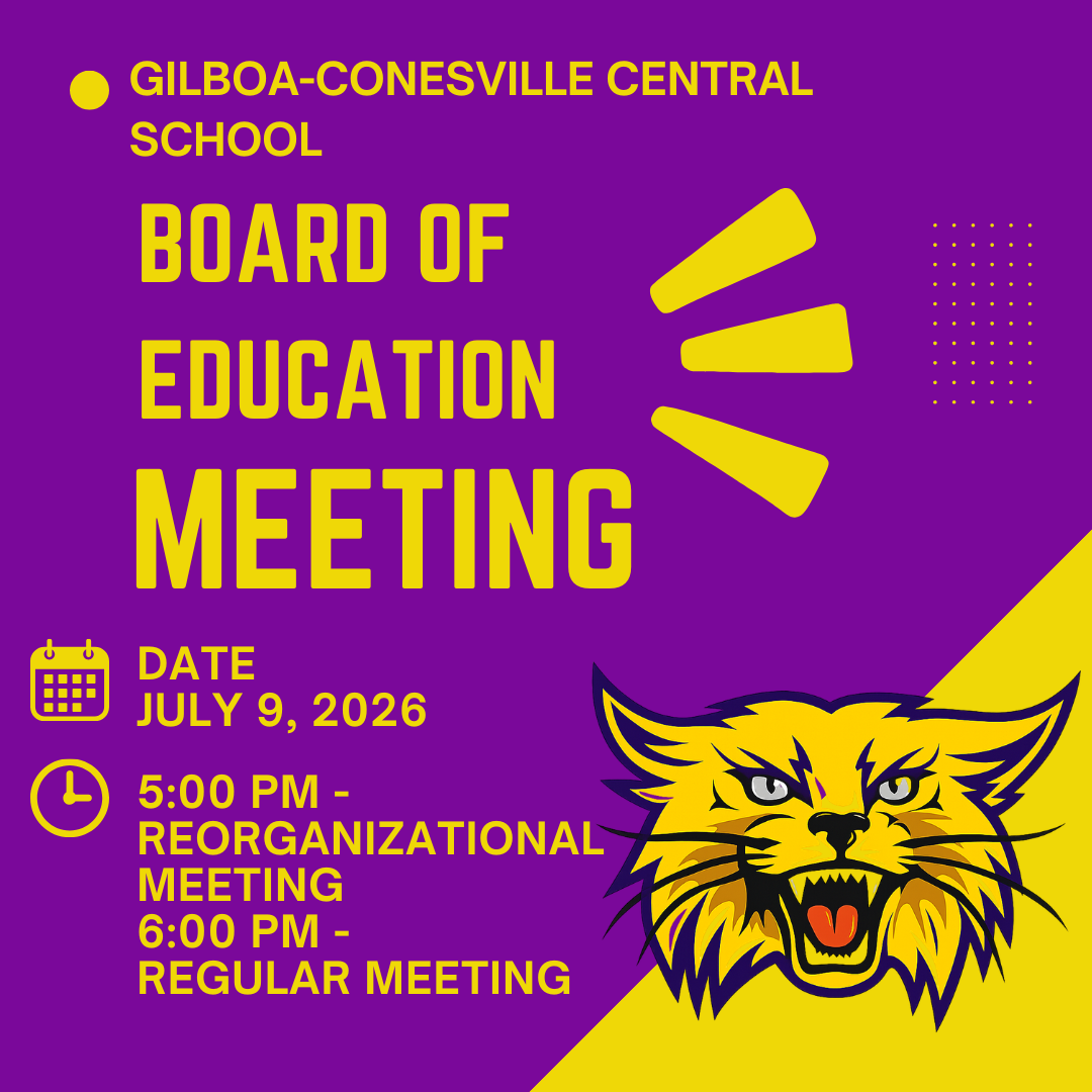 GCCS BOE Meeting: 7/9 Reorganization @5 PM, Regular @6 PM
