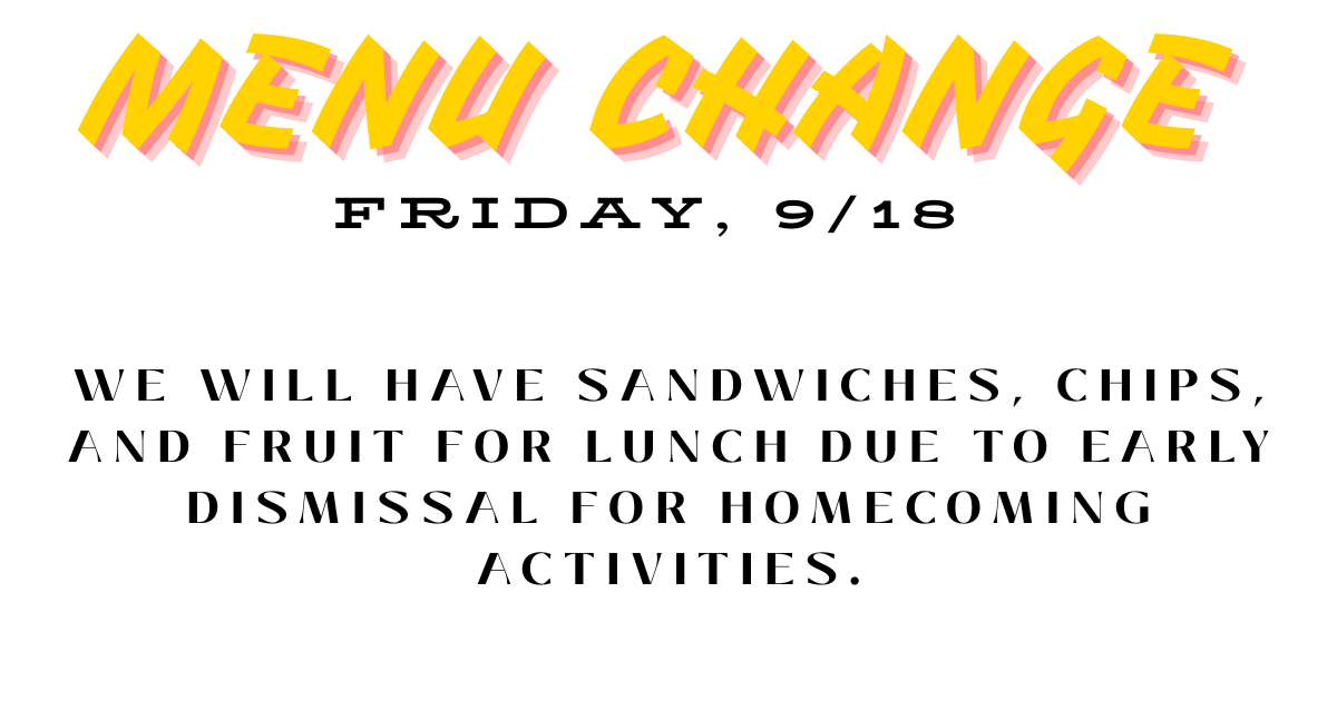 MENU CHANGES