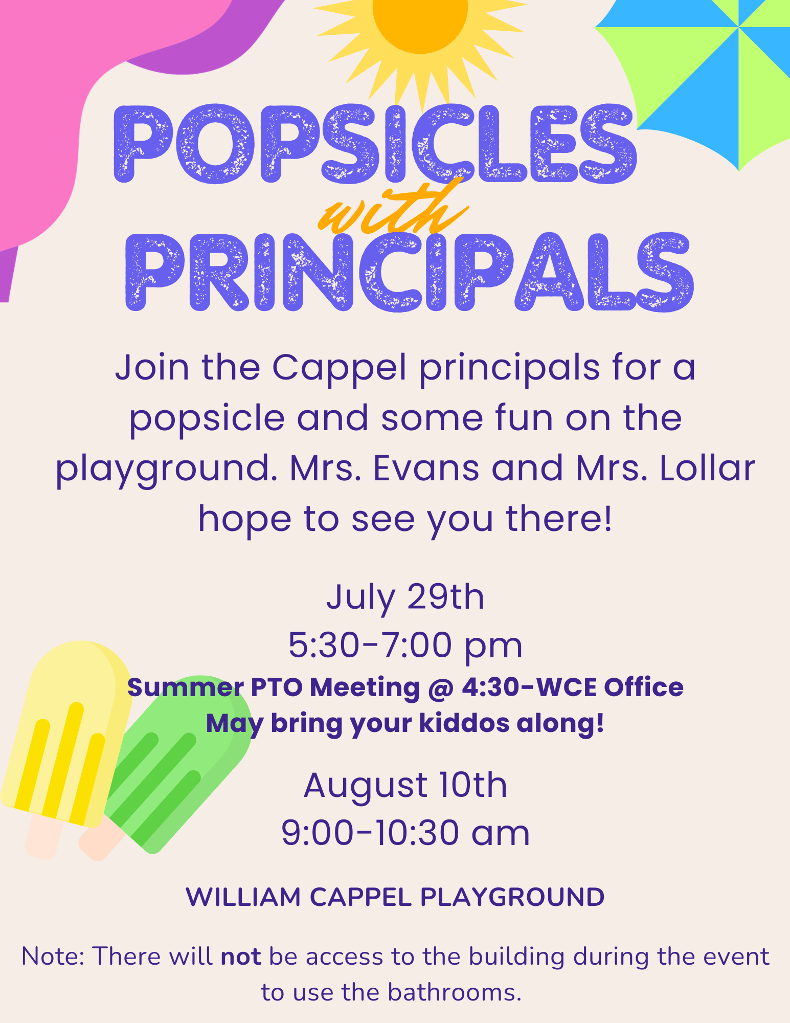 Popsicles with Principals