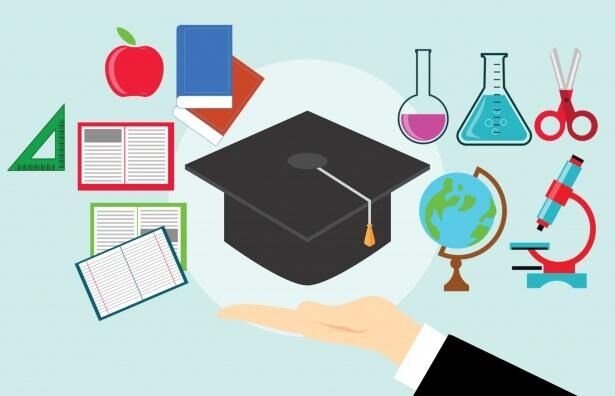Picture of grad cap, books, ruler