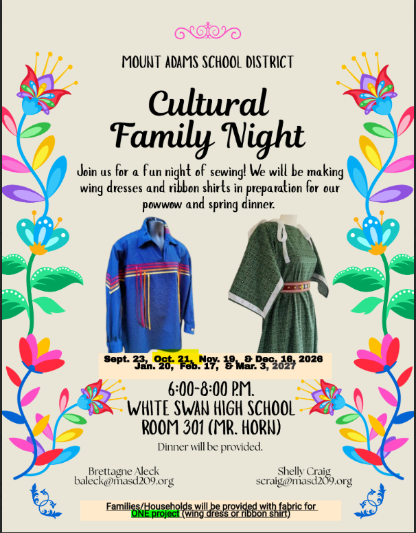 Upcoming Cultural Family Night 10/21/2026