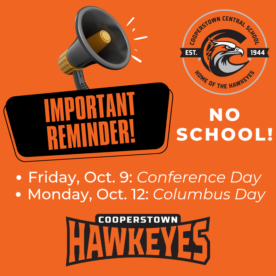 Important Reminder: No School October 9-12