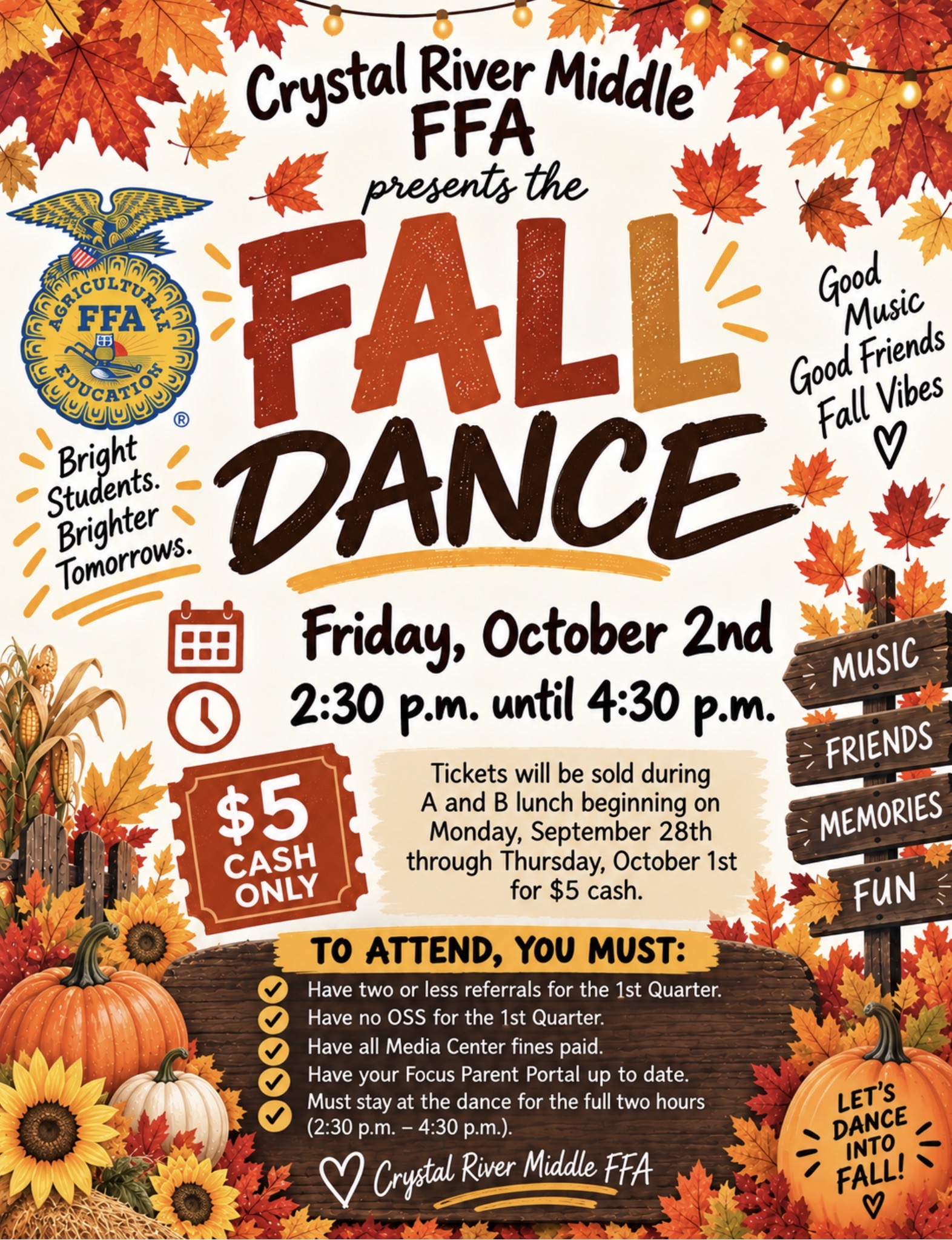 CRMS Fall Dance- Tickets on sale through Thursday!