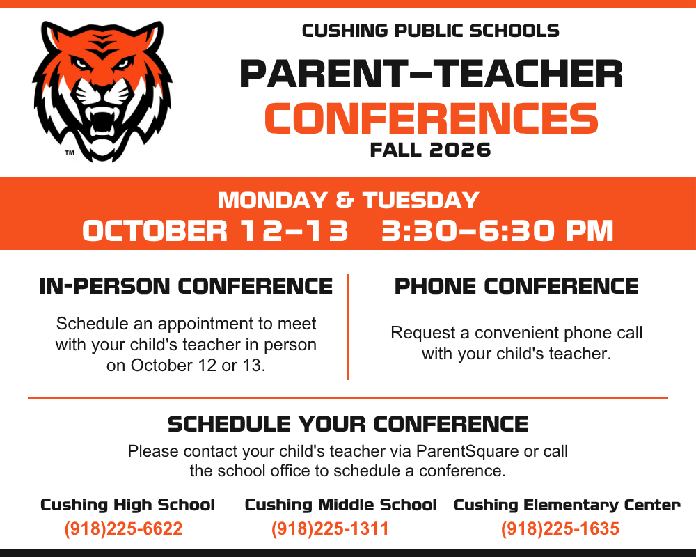 Fall Parent Teacher Conferences - October 12th and 13th 