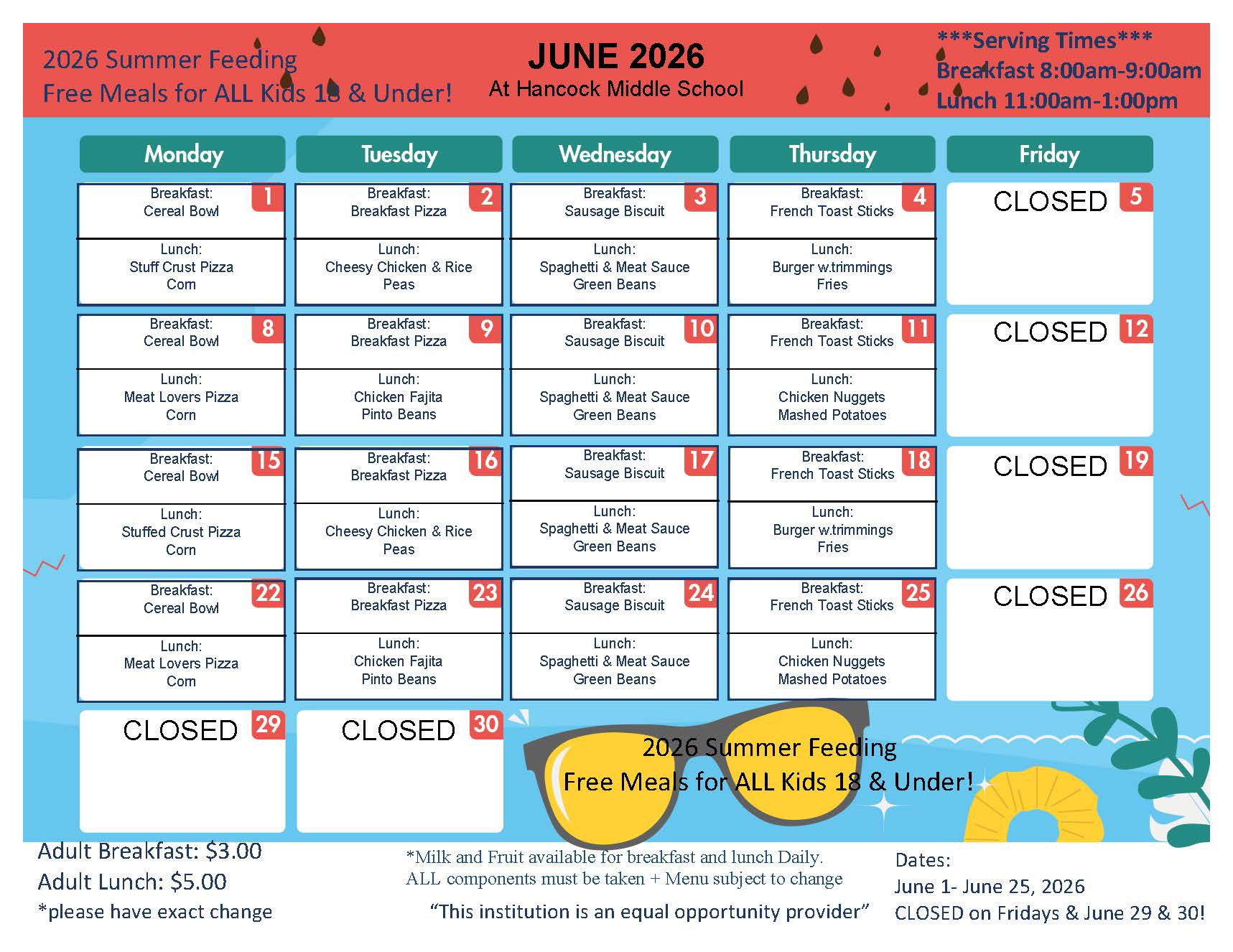HCSD SUMMER FEEDING IS HERE!