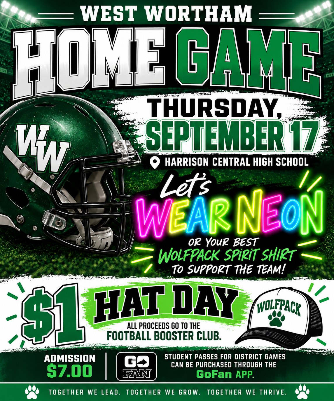 🏈💚 WEST WORTHAM HOME GAME TOMORROW, 9/17! 💚🏈