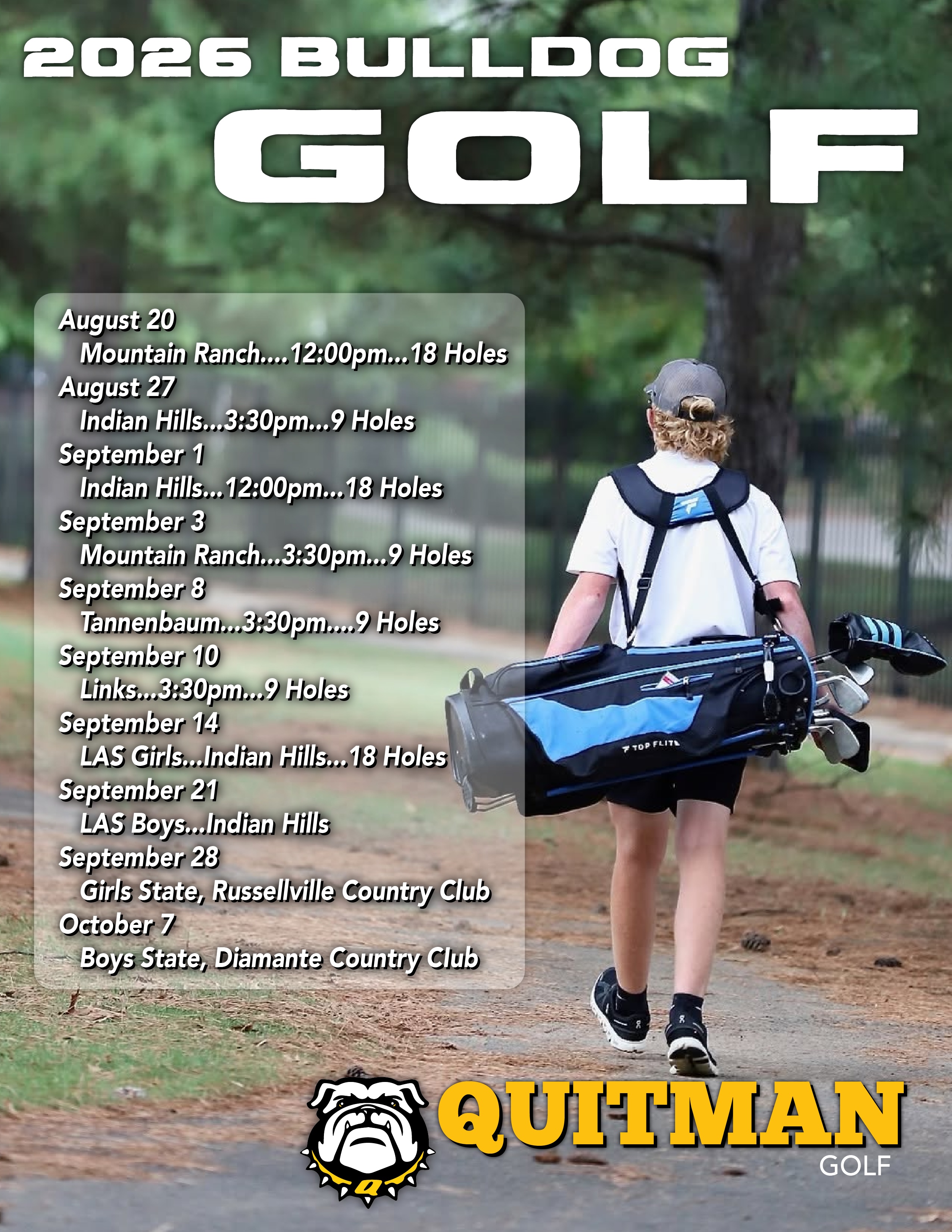 2026 Bulldog Golf Schedule