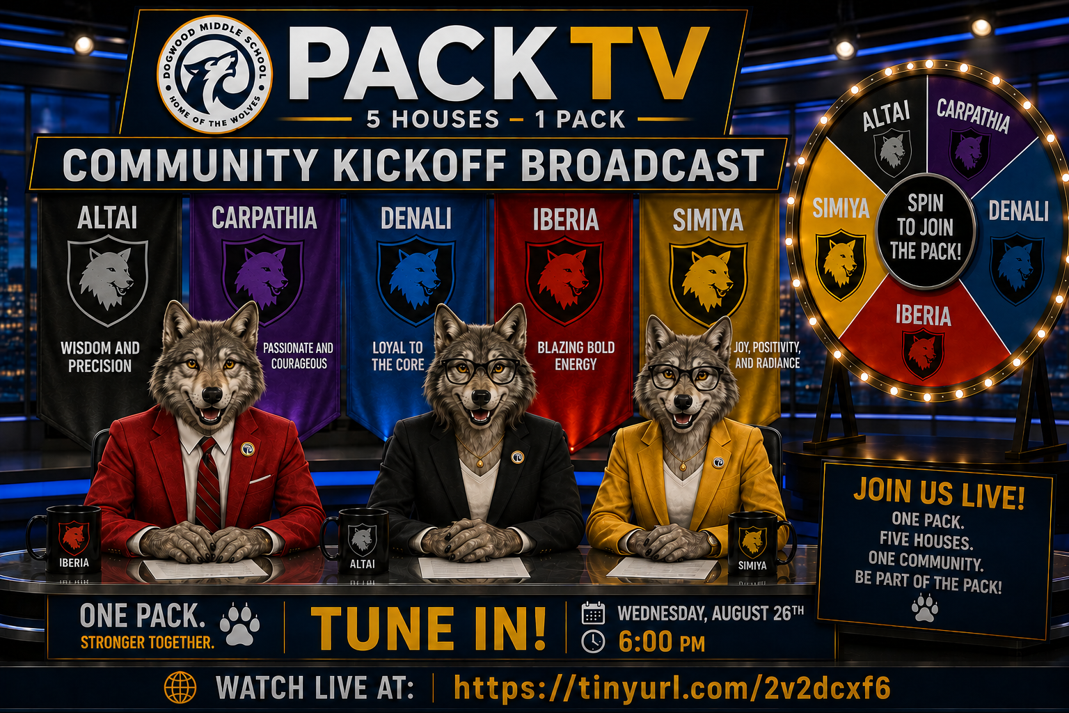 PACK TV – 5 Houses, 1 PACK Community Kickoff Tonight at 6:00 p.m!