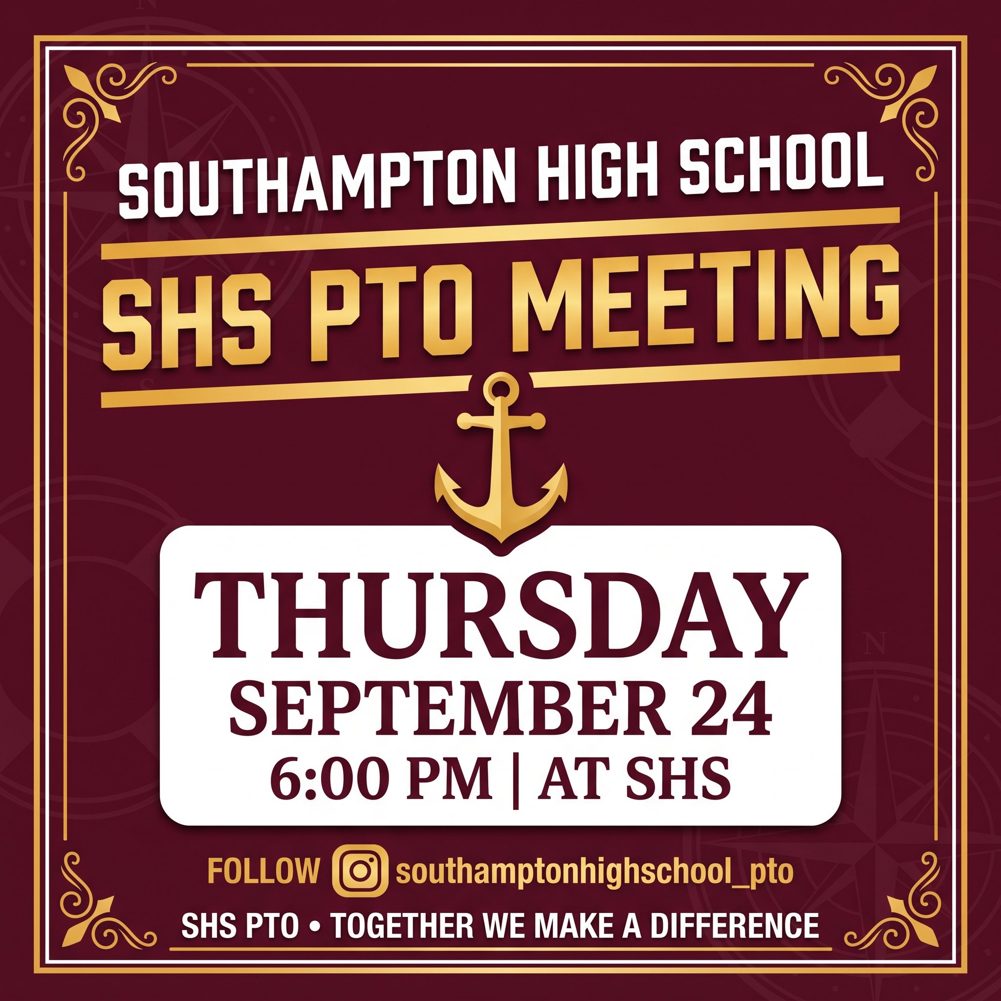 Join Us For Our Upcoming SHS PTO Meeting! ⚓✨