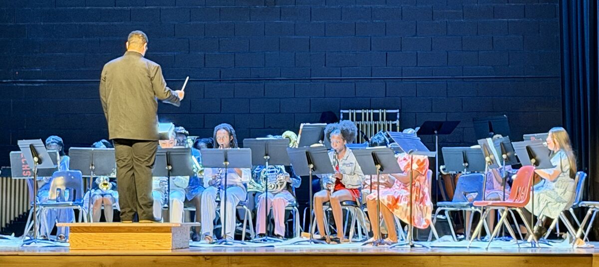 Seventh grade band spring concert performance.