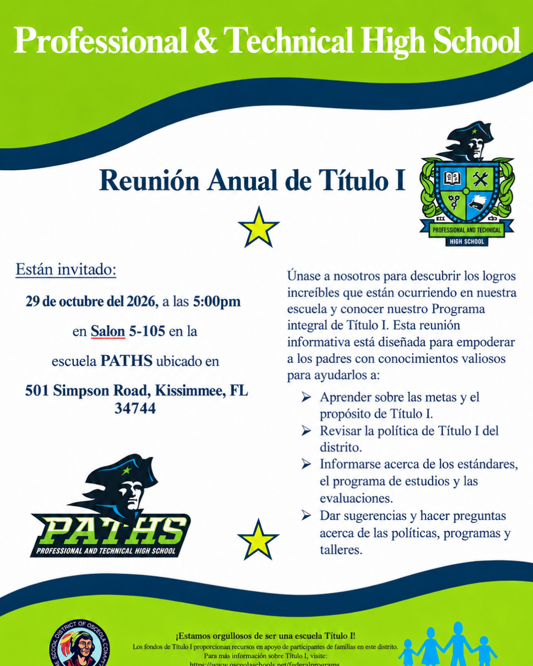 Title I Annual Meeting (October 29)