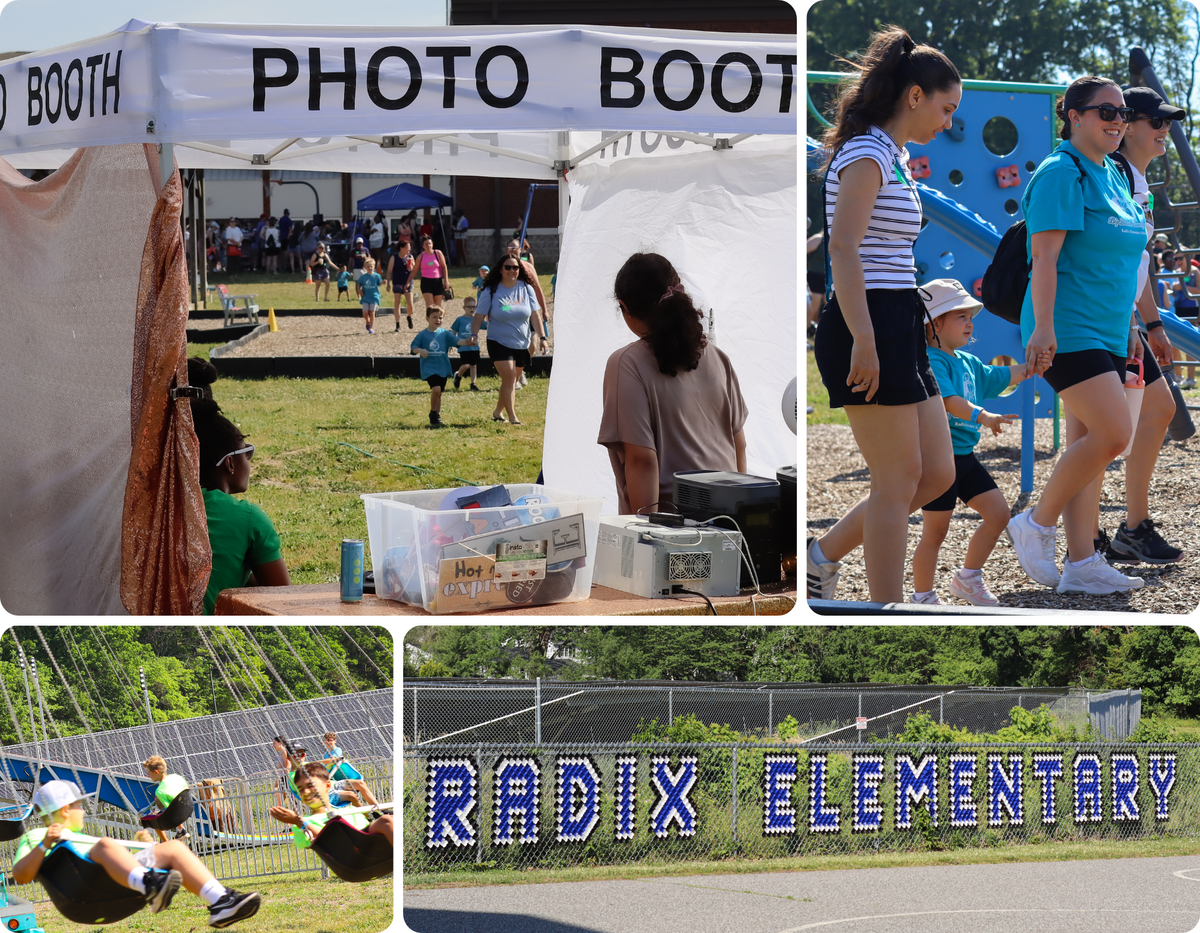 A white tent with 'PHOTO BOOTH' in large black letters is set up outdoors.