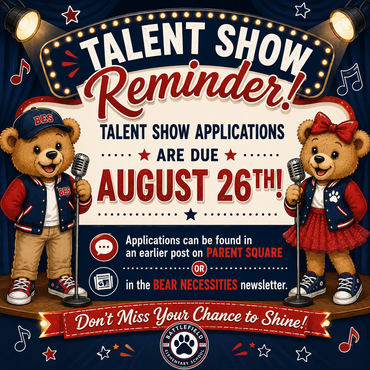 Talent Show Reminder