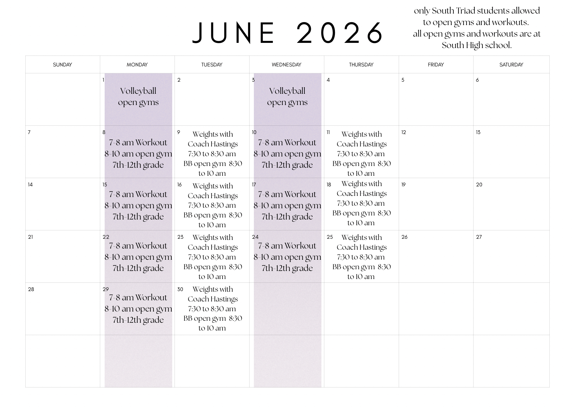 Summer Volleyball Open Gyms